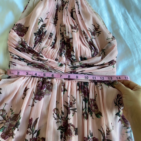 Marchesa Notte Bridesmaids Blush Floral Halter Gown - Picture 14 of 15